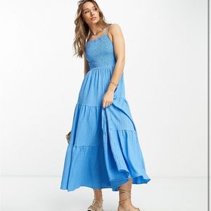 ASOS Blue Smocked Maxi Dress Size US 10